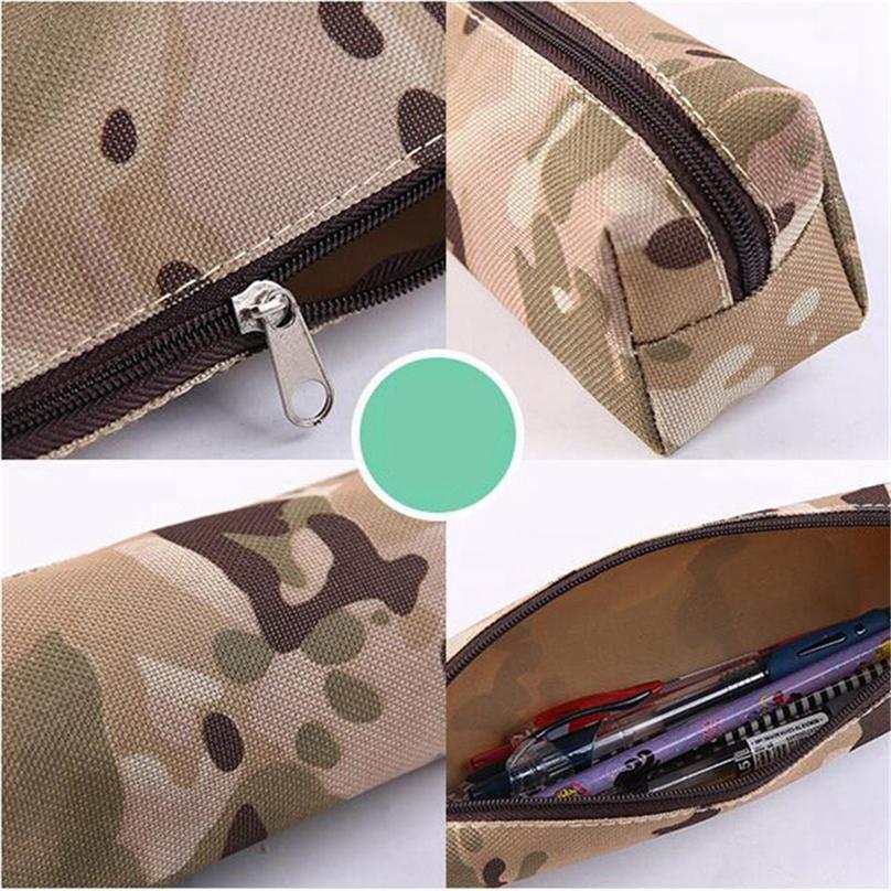 Fashion Boys Creative Military Student Pencil Case Stationery Storage Bag