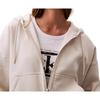 Loose Fit Zip Up Hooded Long Sleeve Jacket Women Jackets Beige 40WP104-050