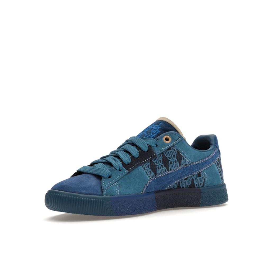 Dapper Dan x Puma Clyde Vintage Pre-Game Runway - Синие мужские кроссовки Ярко-синий Озерно-синий 392082-01