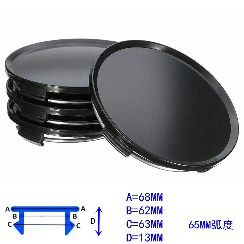 4 шт. черные пластиковые крышки ступицы колеса автомобиля, крышка ступицы обода 65 мм/внешняя 68 мм, универсальная гальваническая крышка ступицы колеса