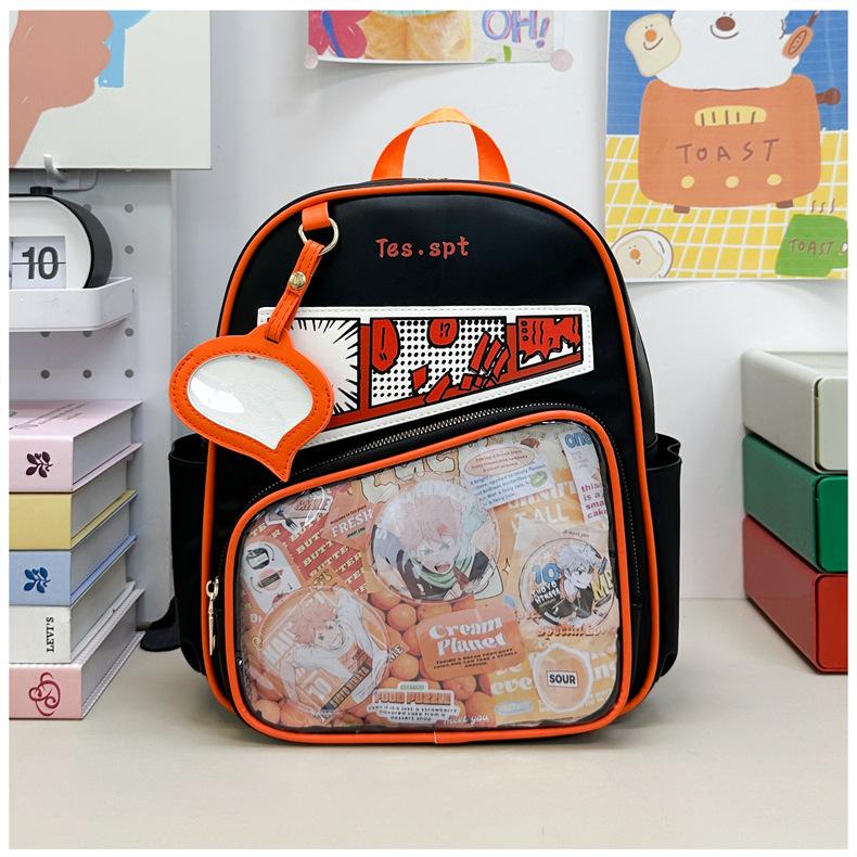 Men's and Women's Comic Pain Bag Girl's Style Student Versatile Single Shoulder Portable Messenger Bag Millet JK Class Transparent Schoolbag