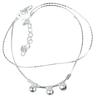 Silver Double Chain Anklet Ankle Bracelet Bell
