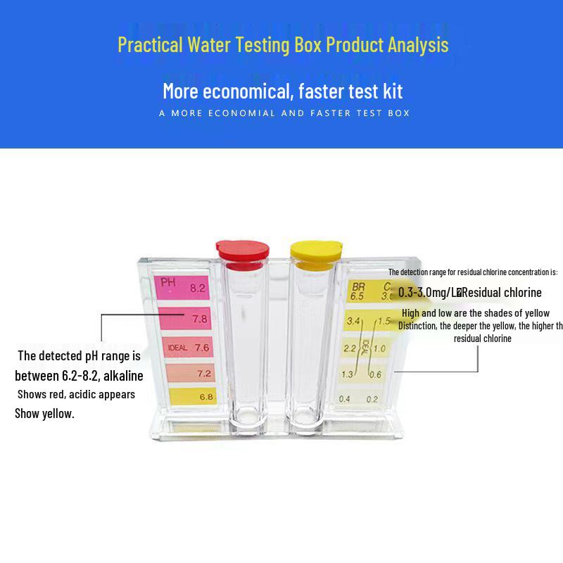 Набор для тестирования качества воды в бассейне: ОТО для тестирования остаточного хлора, кислотности и значения pH.