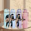 1PC Guitarist Male Art A 750ml sports water bottle leakproof straw lid outdoor office home