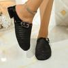 Hollow Half Slippers Women Off the Shelves Wear 2025 New Versatile Flat-bottomed Slippers Mesh Cool Slippers