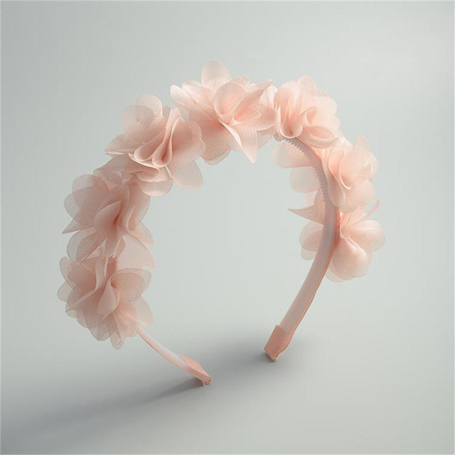 New ladies child princess Handmade Flower Girls Headbands Cute Pearl Feather Wedding Crown Princess Dance Party Headwear Hoop