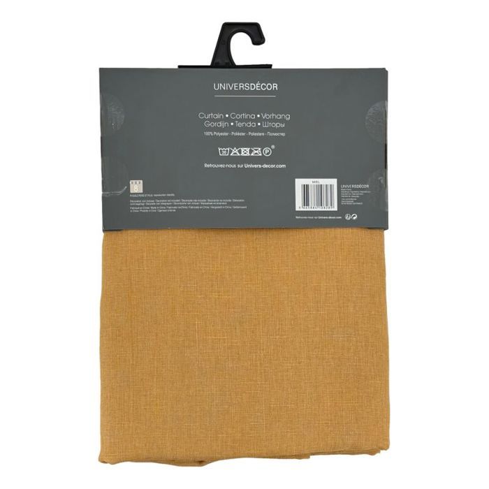 Paire de rideaux tamisants à œillets Effet Lin "Moonlight" Miel