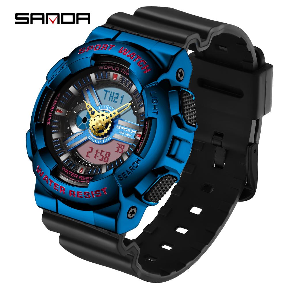 SANDA новая пара 9004/3137 Fantasy красочные мужские и женские часы модные трендовые часы с двойным дисплеем уличные часы с ночным светом