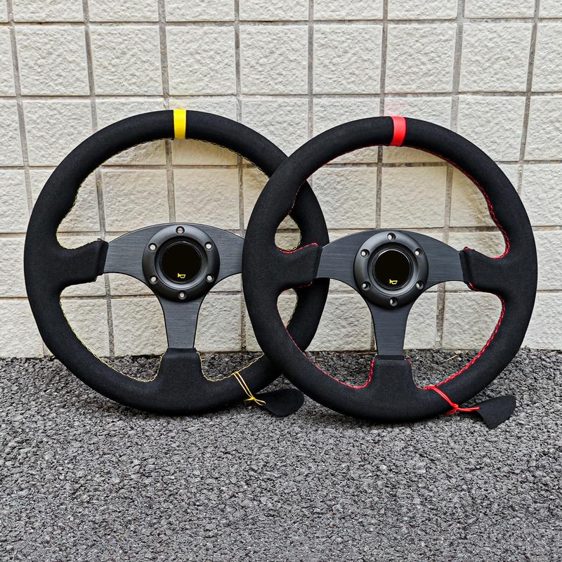 13inch Suede Leather Sim Race Steering Wheel JDM Rally Racing Sports Steering Wheel