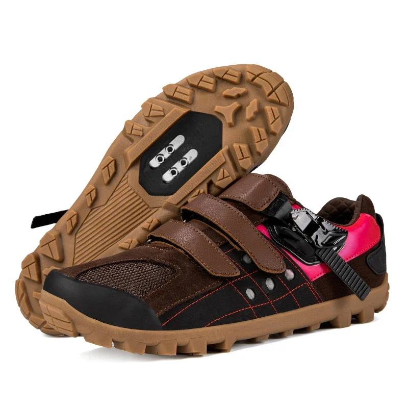 2026 Велосипедные кроссовки для горного велосипеда Мужские Велосипедные кроссовки MTB Шипы Обувь Высокое качество Мужские Спортивные Внедорожные Велосипедные ботинки Плоская обувь SPD