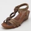 Women's Casual Sandals Wedge Heel Sandals 2024 Summer Casual Soft-soled Mother Shoes Large Size Retro Roman Shoes  JZJ-1418-390
