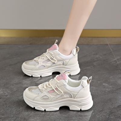 CRLAYDK Женские кроссовки на массивной платформе в стиле «папиных», сетчатые повседневные кроссовки на шнуровке для ходьбы, белые, модные, для бега, спорта, тенниса для женщин