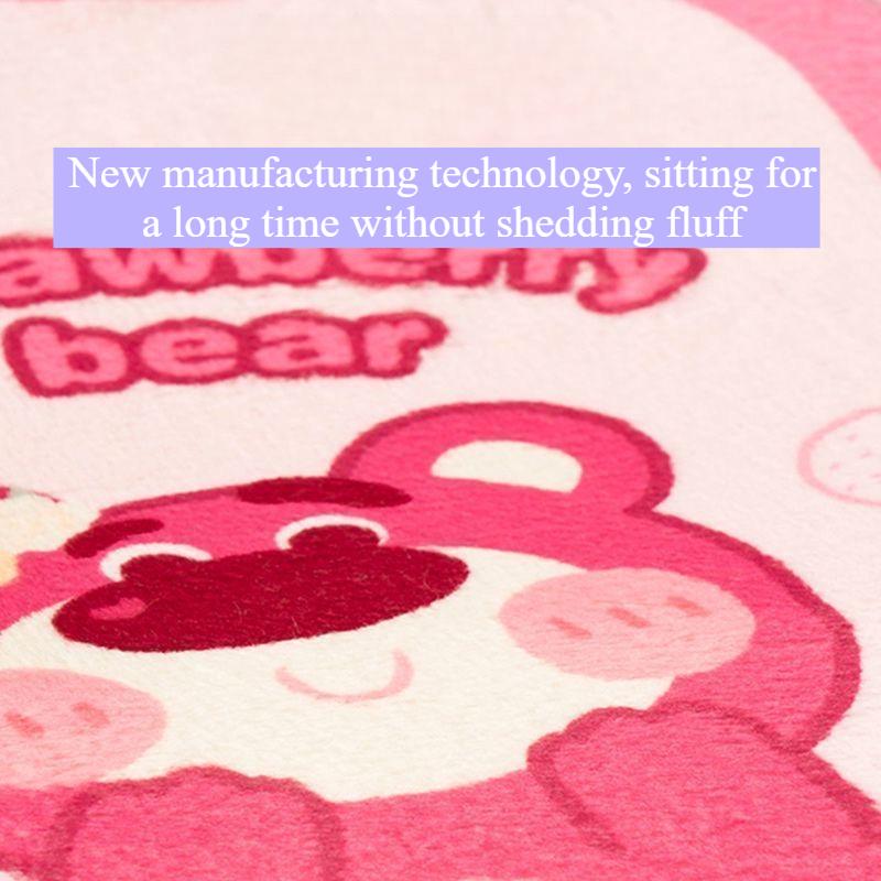 Cartoon Strawberry Bear Car Seat Cushion Plush Skin Friendly Cute Universal Seat Cover Soft Comfortable Vehicle Seat Pad