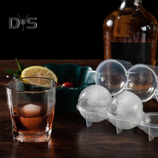 4 шт. Круглая форма для приготовления ледяных шариков с крышкой, легко заполняемая и вынимаемая, формы для коктейлей, напитков, медленно тающие ледяные сферы для виски, воды, сока