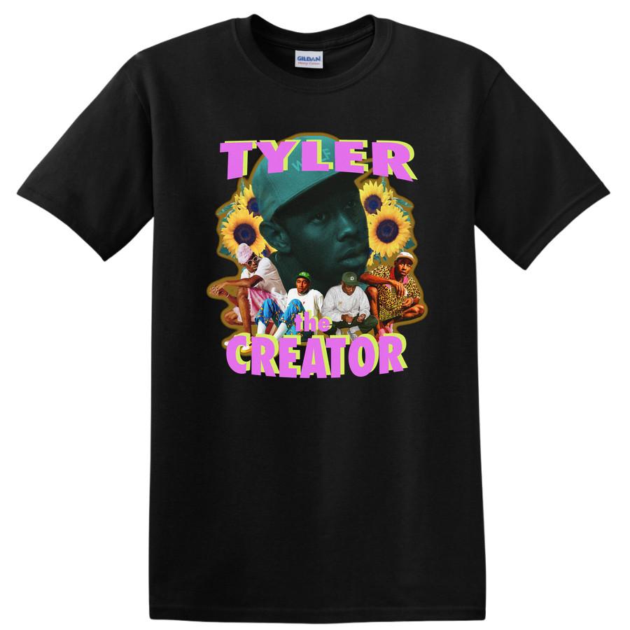 Tyler the Creator Винтажная футболка с принтом Дизайн подсолнух Смешная повседневная футболка