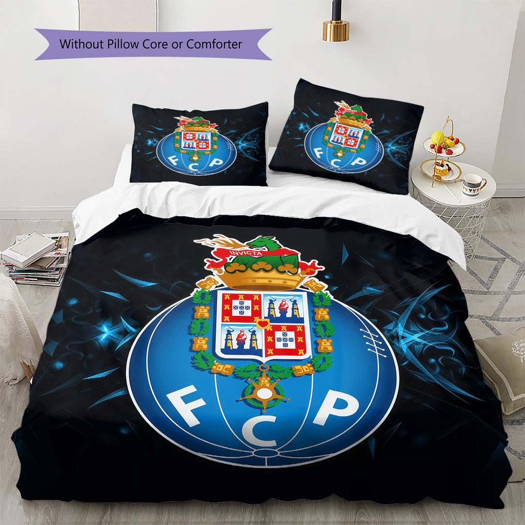 Futebol Clube do Porto Pattern Bedding Quilt Set Home Decoration Gift (1 * duvet cover + 2 * pillowcase without core)