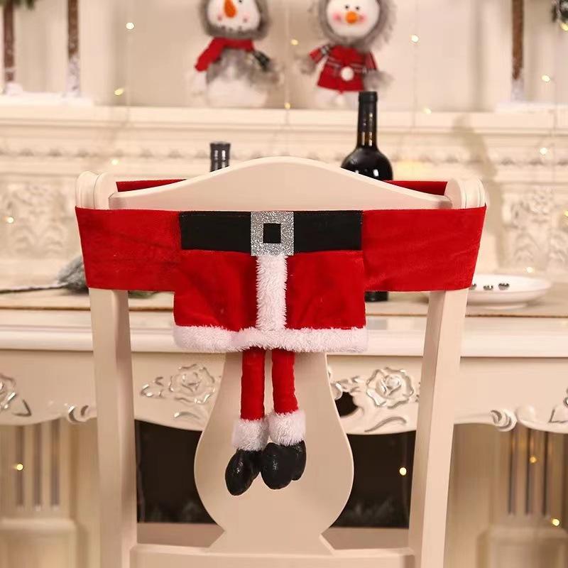 Christmas Chair Cover New Santa Claus Belt Chair Cover Christmas Elf Chair Cover Girl Skirt  Christmas Decoration