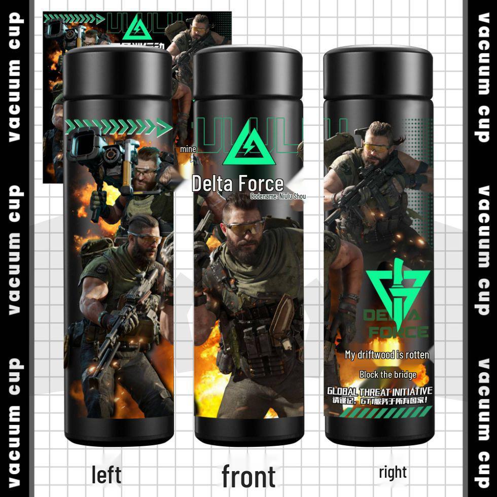 Умный термос Delta Red Wolf - Стильная, большая по объему чашка-бутылка из нержавеющей стали с дисплеем температуры для студентов.