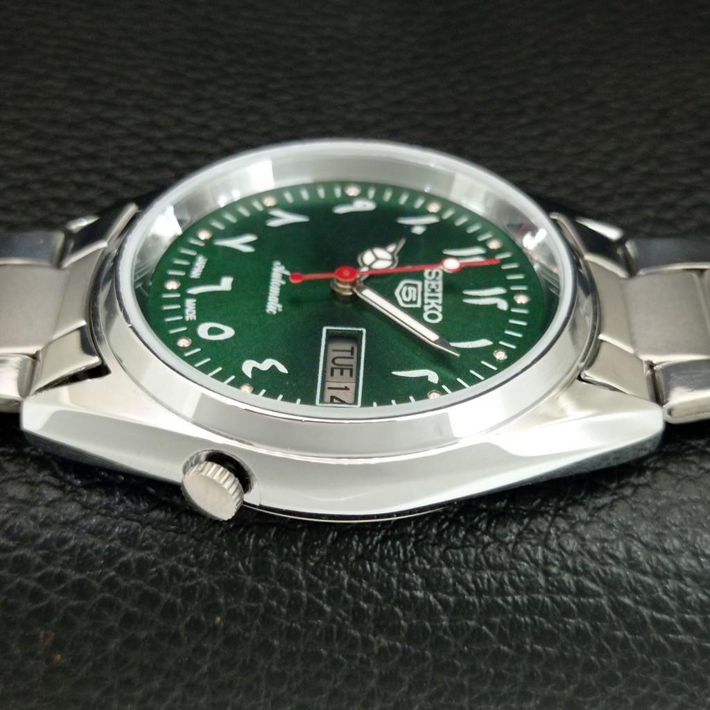 ОТРЕМОНТИРОВАННЫЕ МУЖСКИЕ АВТОМАТИЧЕСКИЕ ВИНТАЖНЫЕ ЯПОНСКИЕ ЧАСЫ SEIKO 5 ЗЕЛЕНЫЙ ЦИФЕРБЛАТ a446148-1