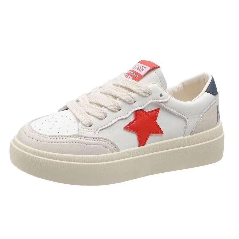 Весна и лето 2024 года, новые универсальные дышащие женские кроссовки на толстой подошве, популярные белые туфли, зарубежные повседневные спортивные кроссовки