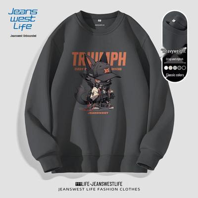 Унисекс толстовка с круглым вырезом Jeanswest LIFE с графикой JZS Cool Orange Black Cat