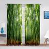 Green Bamboo Forest Exotic Jungle Sheer Voiles Curtain for Living Room Bedroom Drape Kitchen Window Tulle Curtains Home Decor