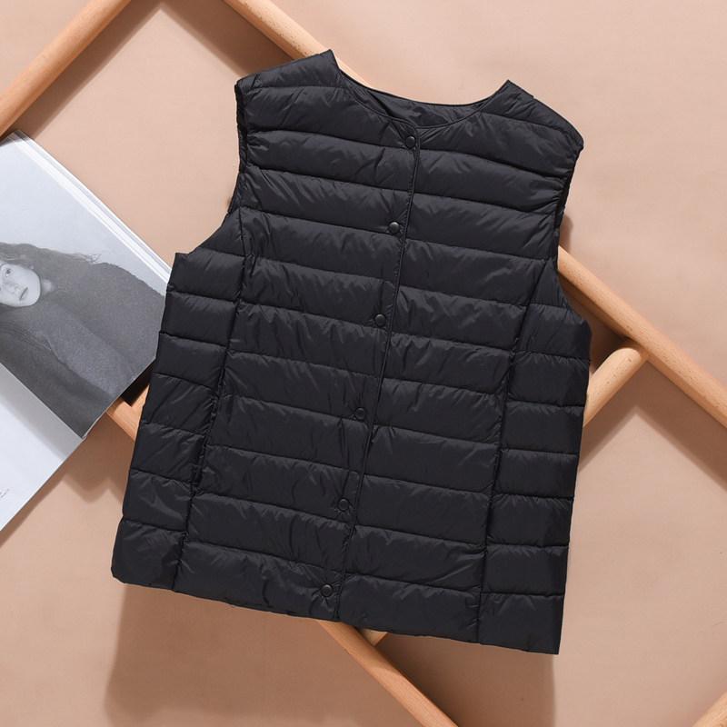 Ультралегкий женский жилет-пуховик, однобортный, без рукавов, женский жилет на утином пуху, теплая куртка с пуховой подкладкой