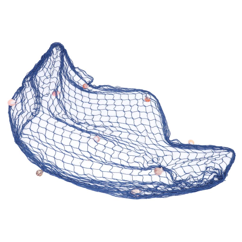 Decorative Fishing Net Cotton Wall Hanging Fishing Net Decor with Shells for Photo Display Frame Birthday Beach Sea