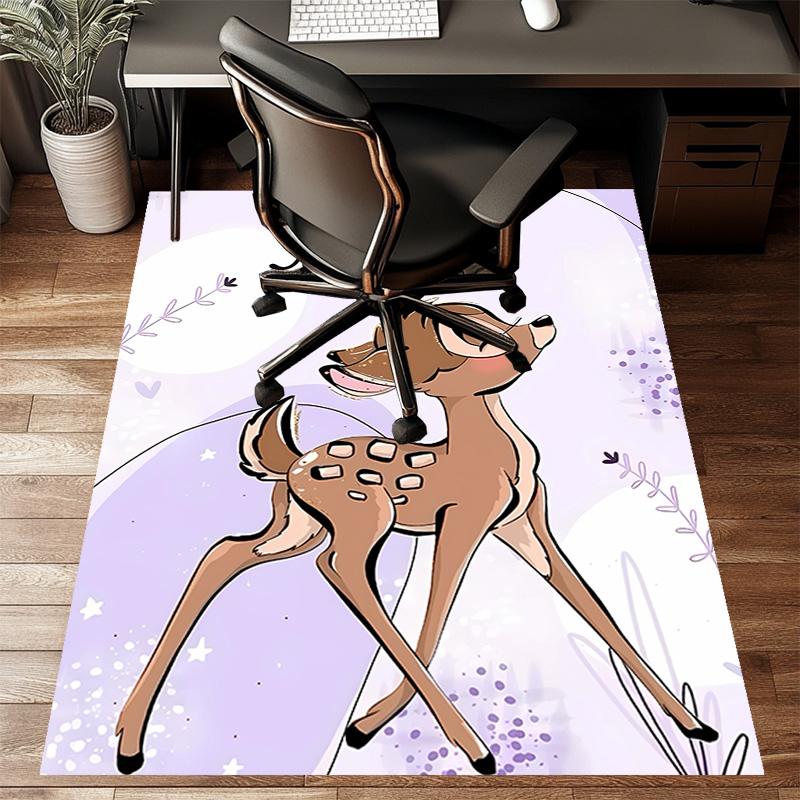 Custom Bambi Mat Personalized Name, Polyester Washable Indoor Entryway Rug, Gift for Christmas, Easter, Thanksgiving Day