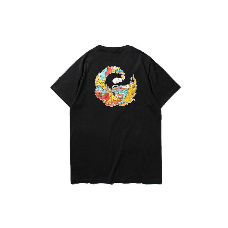 Vans Футболка с коротким рукавом и принтом «Мифическое существо» в сотрудничестве с азиатскими художниками, мужские топы, черный VN0A4P5LBLK