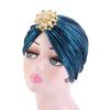 Headscarf Hat with Fancy Pleats Rhinestones Retro Style Women Turban Hat 20s 30s Vintage Headpiece Hair Accessories