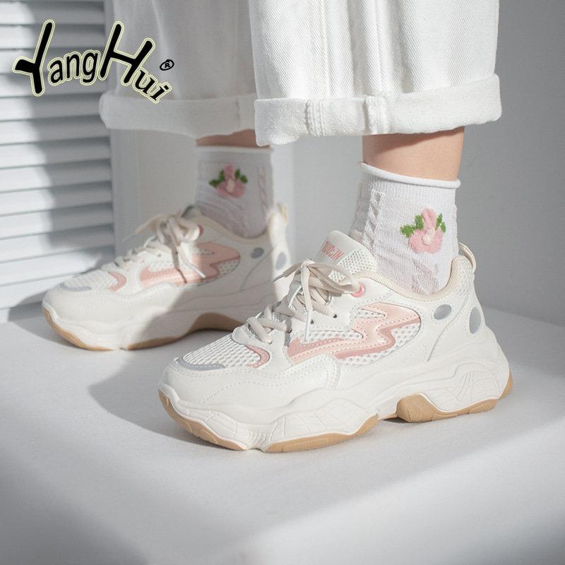 Модные универсальные сетчатые дышащие кроссовки 2024 года, новая мода в корейском стиле, удобная, износостойкая спортивная обувь для женщин, лето