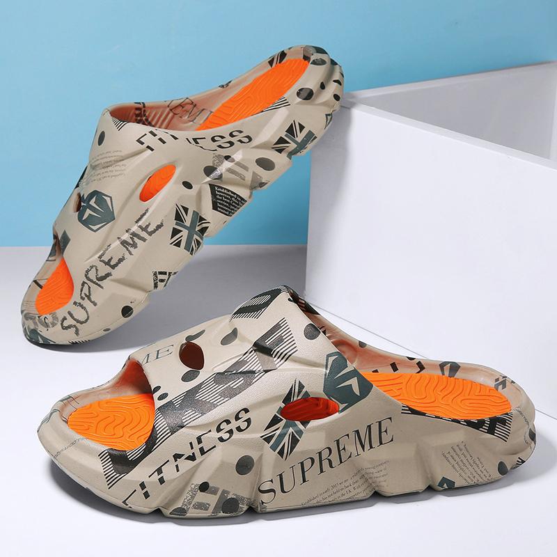 Fashion Original Brand New Style Slippers Men's Sandals Summer Fashion Thick Bottom Anti-slip Slip-on Casual Camouflage Beach Shoes