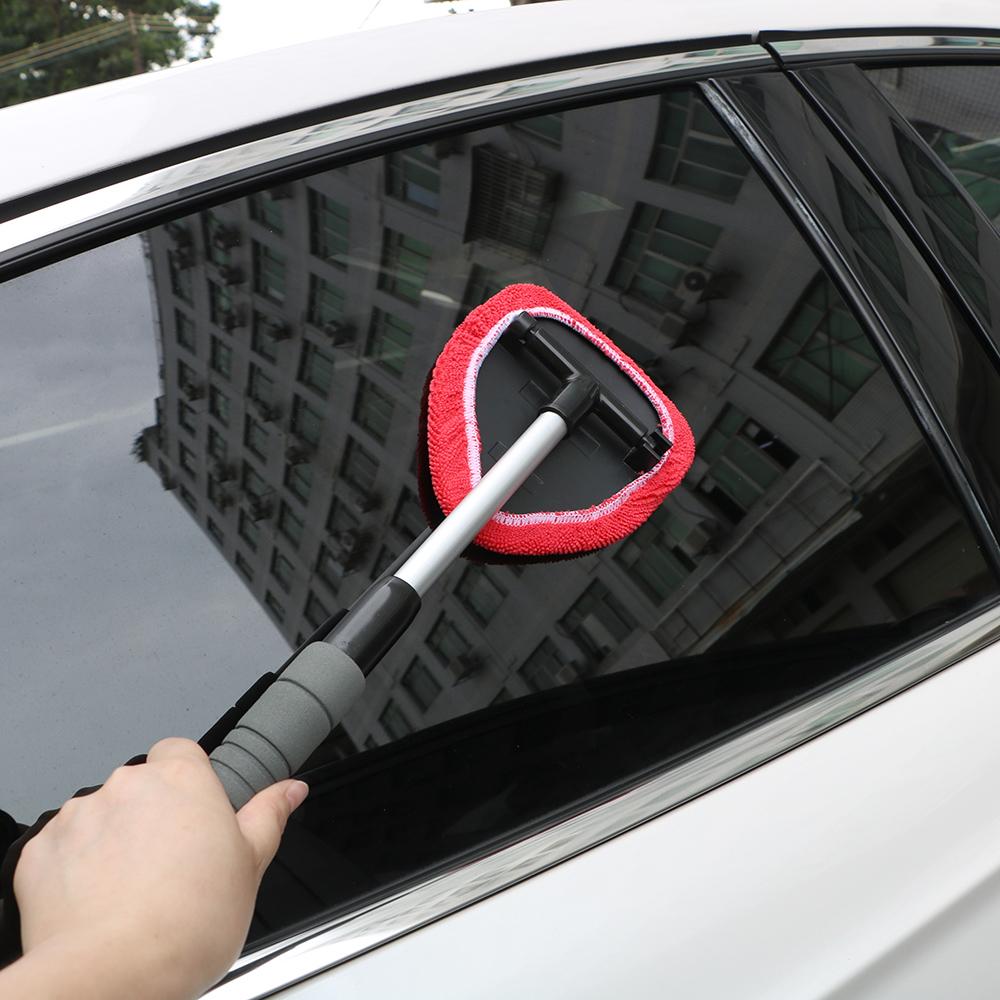 Car Window Cleaner Window Scraping Mist Eliminator Maintenance Tool Car Windshield Cleaning Brush Telescopic Window Glass Cleaner Microfiber