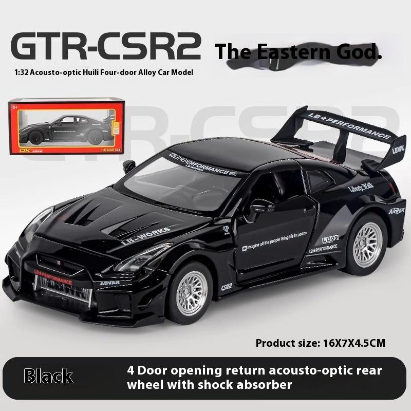 1/32 Scale Skyline Nissan GTR-CSR2 Alloy Sports Car Diecast Metal Model Collect Hobby Model Ornaments Gift for Friend Boys Display