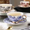 High-Grade Simple Method Flower And Bird Ceramics Bone China Coffee Cup And Saucer Set Household Tea Cup Water Cup