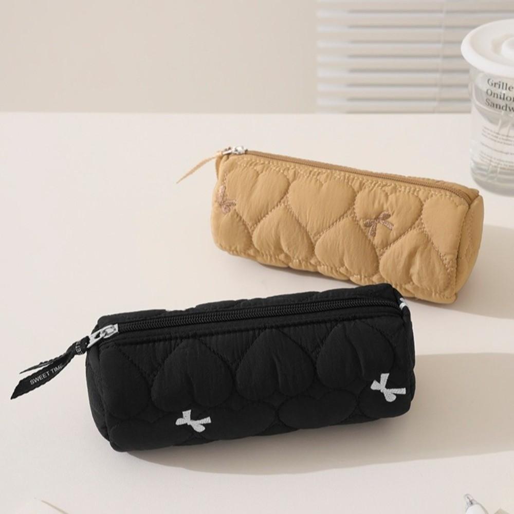 Quilted Pencil Case Soft Pen Pouch Cute Pen Bag Children