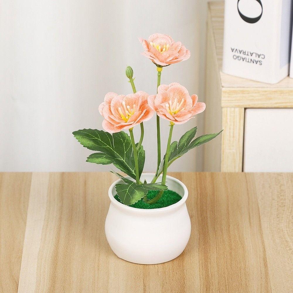Plum Blossom Plant Artificial Flower Counter Display Fake Plant Flowerpotted Home Decoration