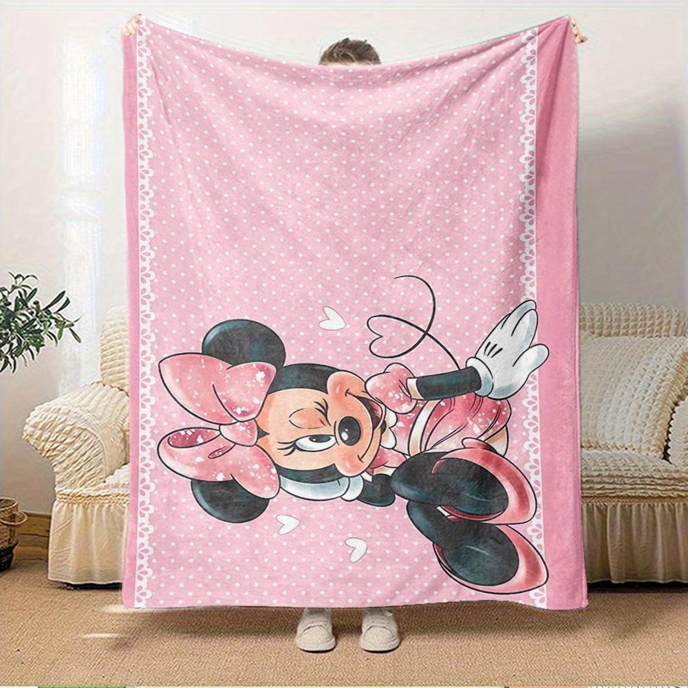 1pc flannel Minnie Mouse Pink Polka Dot Heart Love Valentine's Day Bedding Throw Blanket Sofa