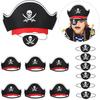 12Pcs Pirate Captain Hat Skull Print Eye Patch Children Adult Halloween Party Cosplay Costume Cap Decoration Props