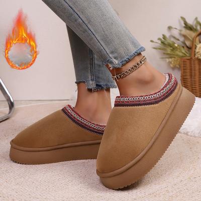 2025 Новые женские меховые тапочки Дизайнерские зимние сапоги для снега Толстоподошвенные туфли для платья Тренд Удобные женские хлопковые туфли Шлепанцы женские