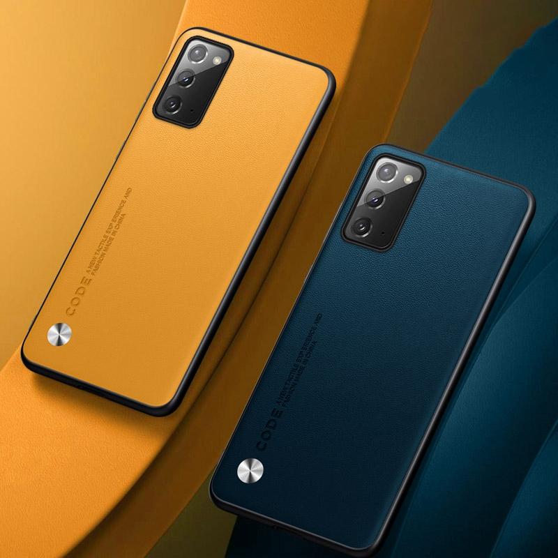 Роскошный чехол из искусственной кожи для Samsung Galaxy Note 20 Ultra Note20 5G, задняя крышка, деловой матовый силиконовый защитный чехол для телефона