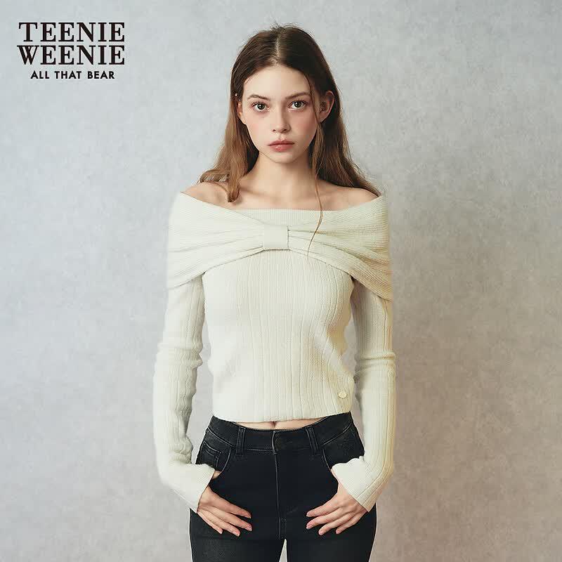 Teenie Weenie Простой вязаный свитер с мишкой