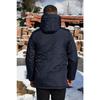 Мужское черное флисовое зимнее пальто с водо- и ветрозащитным капюшоном