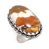 Natural Brecciated Mookaite 925 Sterling Silver Jewelry Ring Size 9 a3E67
