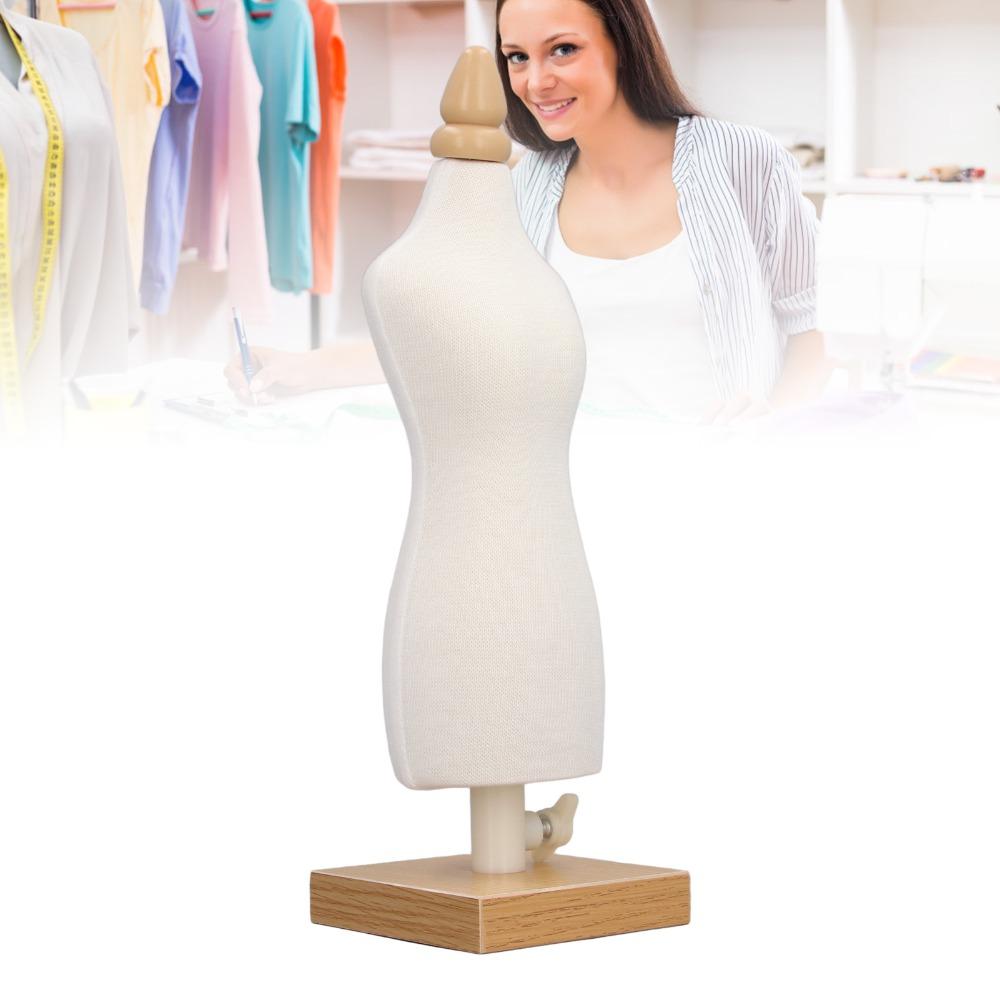 White Doll Dress Form 31x9.5cm Doll Mannequin Female Clothes Sewing Mannequin for Clothing Display