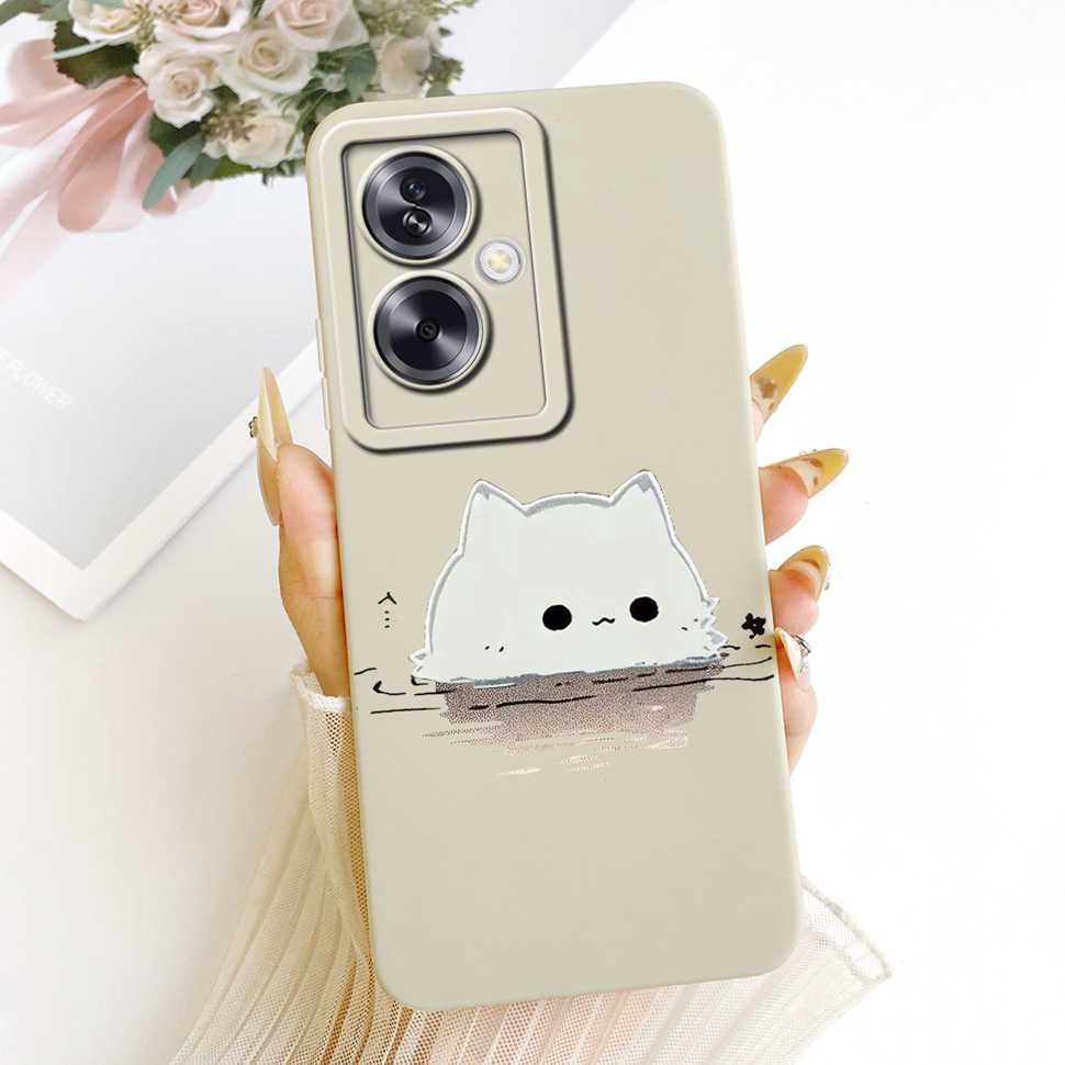 For Oppo A79 5G Case Cartoon Cat Retro Style Silicone Cover For Oppo A79 CPH2553 CPH2557 Shockproof Phone Cases Bumper