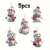 10pcs/5pcs Christmas Car Rearview Mirror Ornaments - Snowman Acrylic Hanging Decorations for Tree, For Christmas Decorations