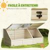 Wooden Enclosure Cage For Small Animal Turtle With Openable Cover Latches 2 Distinct Spaces Natural Wood
