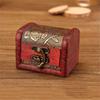 Wooden Box Vintage Style Floral Craft Old Memory Touch Jewelry Storage Wooden Treasure Case for Collection